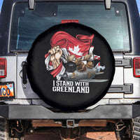 I Stand With Greenland Spare Tire Cover Canadian Greenland Flag