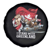 I Stand With Greenland Spare Tire Cover Canadian Greenland Flag