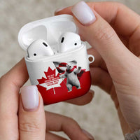 I Stand With Greenland AirPods Case Red and White Side by Side