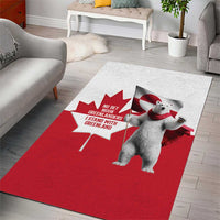 I Stand With Greenland Area Rug Red and White Side by Side
