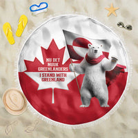 I Stand With Greenland Beach Blanket Red and White Side by Side