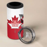 I Stand With Greenland 4 in 1 Can Cooler Tumbler Red and White Side by Side