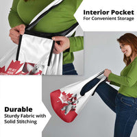 I Stand With Greenland Grocery Bag Red and White Side by Side