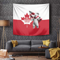I Stand With Greenland Tapestry Red and White Side by Side