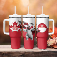 I Stand With Greenland Tumbler With Handle Red and White Side by Side