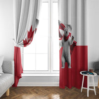 I Stand With Greenland Window Curtain Red and White Side by Side