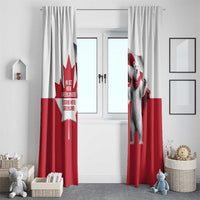I Stand With Greenland Window Curtain Red and White Side by Side