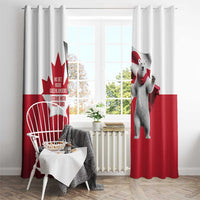 I Stand With Greenland Window Curtain Red and White Side by Side