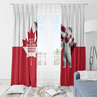 I Stand With Greenland Window Curtain Red and White Side by Side