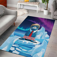 I Stand With Greenland Area Rug Funny Sealion Founding