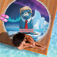 I Stand With Greenland Beach Blanket Funny Sealion Founding