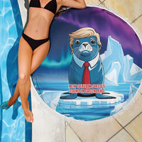 I Stand With Greenland Beach Blanket Funny Sealion Founding