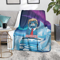 I Stand With Greenland Blanket Funny Sealion Founding