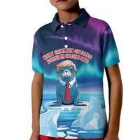 Personalized I Stand With Greenland Kid Polo Shirt Funny Sealion Founding