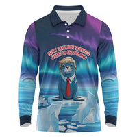 Personalized I Stand With Greenland Long Sleeve Polo Shirt Funny Sealion Founding