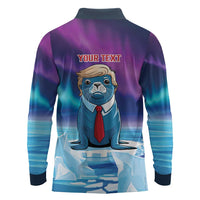 Personalized I Stand With Greenland Long Sleeve Polo Shirt Funny Sealion Founding