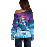Personalized I Stand With Greenland Off Shoulder Sweater Funny Sealion Founding