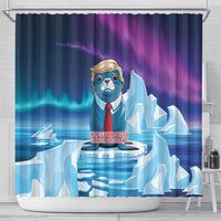 I Stand With Greenland Shower Curtain Funny Sealion Founding
