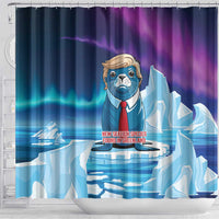 I Stand With Greenland Shower Curtain Funny Sealion Founding