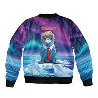 Personalized I Stand With Greenland Sleeve Zip Bomber Jacket Funny Sealion Founding