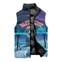 Personalized I Stand With Greenland Sleeveless Puffer Jacket Funny Sealion Founding