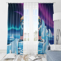 I Stand With Greenland Window Curtain Funny Sealion Founding