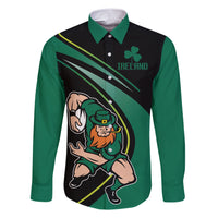 Custom Ireland Rugby Family Matching Short Sleeve Bodycon Dress and Hawaiian Shirt Irish Shamrocks Warriors Sporty Style - Wonder Print Shop