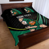 Custom Ireland Rugby Quilt Bed Set Irish Shamrocks Warriors Sporty Style - Wonder Print Shop