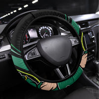 Custom Ireland Rugby Steering Wheel Cover Irish Shamrocks Warriors Sporty Style - Wonder Print Shop