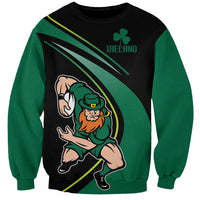 Custom Ireland Rugby Sweatshirt Irish Shamrocks Warriors Sporty Style - Wonder Print Shop