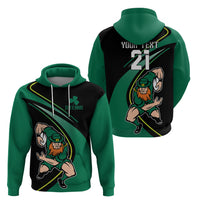 Custom Ireland Rugby Zip Hoodie Irish Shamrocks Warriors Sporty Style - Wonder Print Shop
