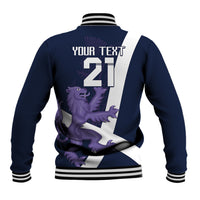 Custom Scotland Rugby Baseball Jacket Scottish Lion and Thistle LT9 - Wonder Print Shop