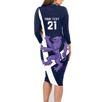 Custom Scotland Rugby Family Matching Long Sleeve Bodycon Dress and Hawaiian Shirt Scottish Lion and Thistle LT9 - Wonder Print Shop
