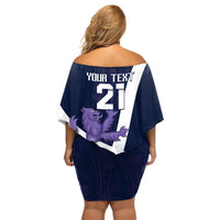 Custom Scotland Rugby Family Matching Off Shoulder Short Dress and Hawaiian Shirt Scottish Lion and Thistle LT9 - Wonder Print Shop