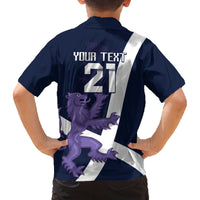 Custom Scotland Rugby Family Matching Puletasi and Hawaiian Shirt Scottish Lion and Thistle - Wonder Print Shop