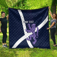 Custom Scotland Rugby Quilt Scottish Lion and Thistle - Wonder Print Shop