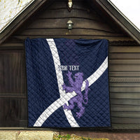 Custom Scotland Rugby Quilt Scottish Lion and Thistle - Wonder Print Shop