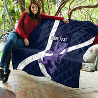 Custom Scotland Rugby Quilt Scottish Lion and Thistle - Wonder Print Shop