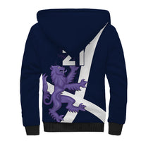 Custom Scotland Rugby Sherpa Hoodie Scottish Lion and Thistle - Wonder Print Shop