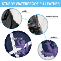 Custom Scotland Rugby Spare Tire Cover Scottish Lion and Thistle - Wonder Print Shop