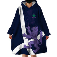 Custom Scotland Rugby Wearable Blanket Hoodie Scottish Lion and Thistle - Wonder Print Shop