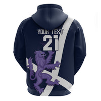 Custom Scotland Rugby Zip Hoodie Scottish Lion and Thistle - Wonder Print Shop