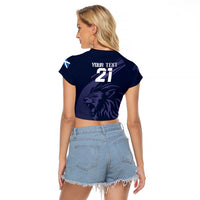 Custom Scotland Rugby Raglan Cropped T Shirt Scottish Lion Sporty Style - Wonder Print Shop