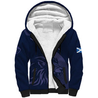 Custom Scotland Rugby Sherpa Hoodie Scottish Lion Sporty Style - Wonder Print Shop