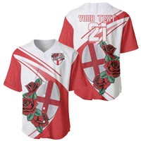 Custom England Rugby Baseball Jersey Red Rose Sporty Style LT9 - Wonder Print Shop