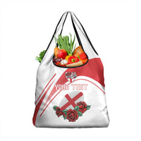 Custom England Rugby Grocery Bag Red Rose Sporty Style