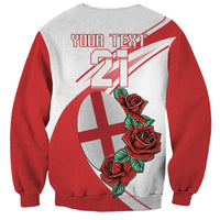 Custom England Rugby Sweatshirt Red Rose Sporty Style - Wonder Print Shop