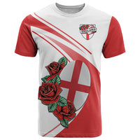 Custom England Rugby T Shirt Red Rose Sporty Style - Wonder Print Shop