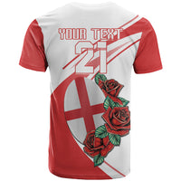 Custom England Rugby T Shirt Red Rose Sporty Style - Wonder Print Shop