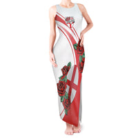 Custom England Rugby Tank Maxi Dress Red Rose Sporty Style - Wonder Print Shop